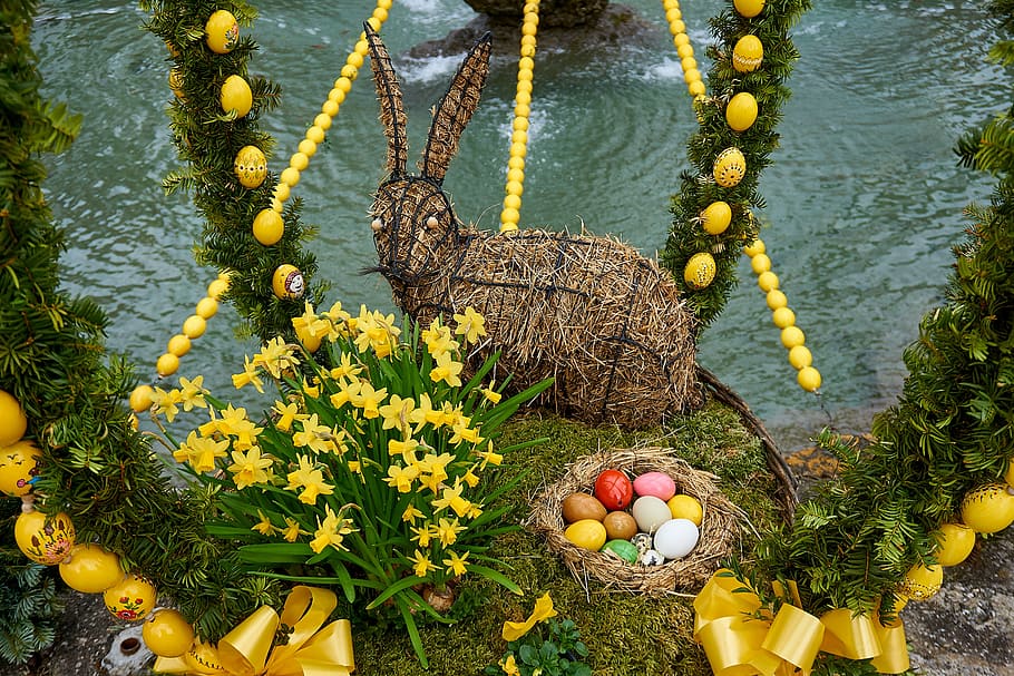 Páscoa bem, bieberbach, ovos de páscoa, costume, jóias de fonte, coelhinho da páscoa, religião, decoração, tradição da páscoa, tema da páscoa