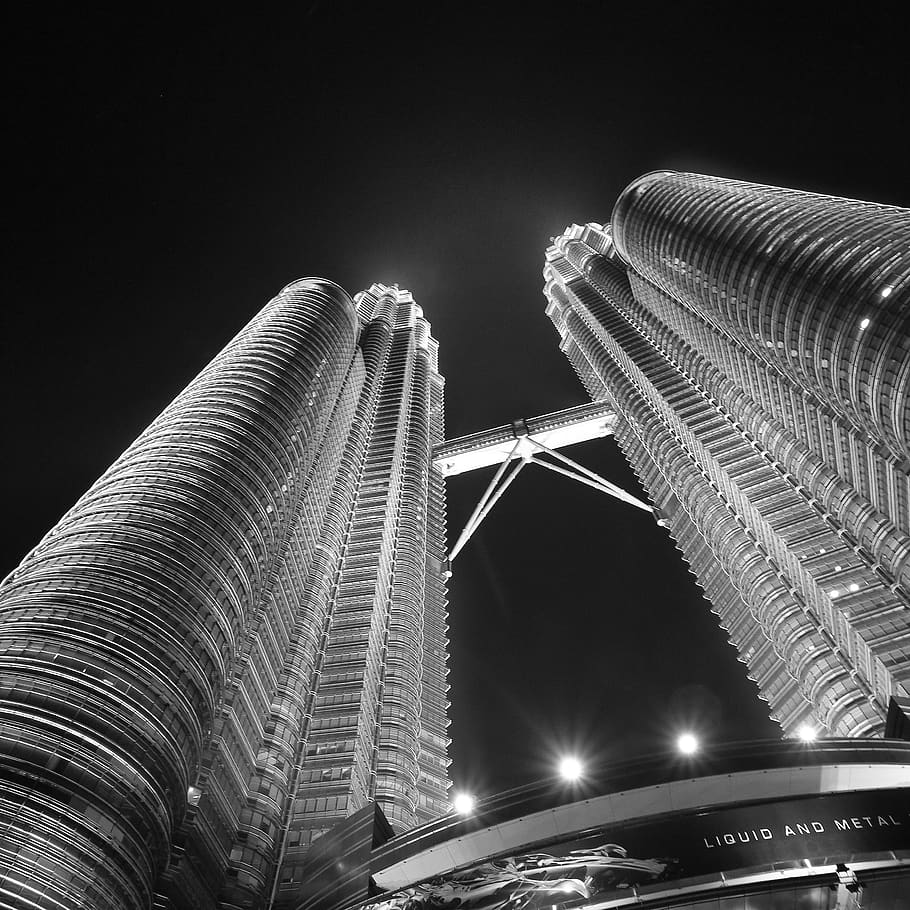 Torres Petronas, Kuala Lumpur, Malásia, Edifícios, Arquitetura, Arranha-céu, Céu, Cidade, Asiático, Viagem