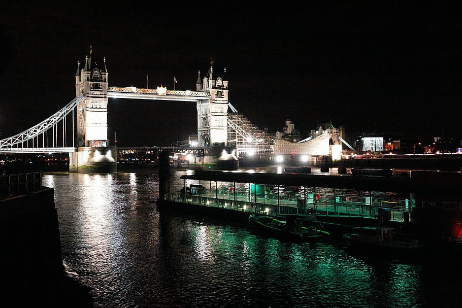 london bridge, night london, night view, london, tower bridge, night, transportation, water, architecture, connection