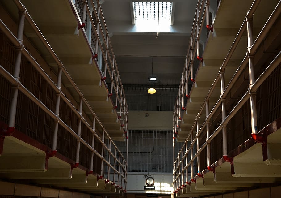 prisão vazia, alcatraz, estados unidos da américa, prisão, são francisco, califórnia, ilha da prisão, celas, historicamente, arquitetura
