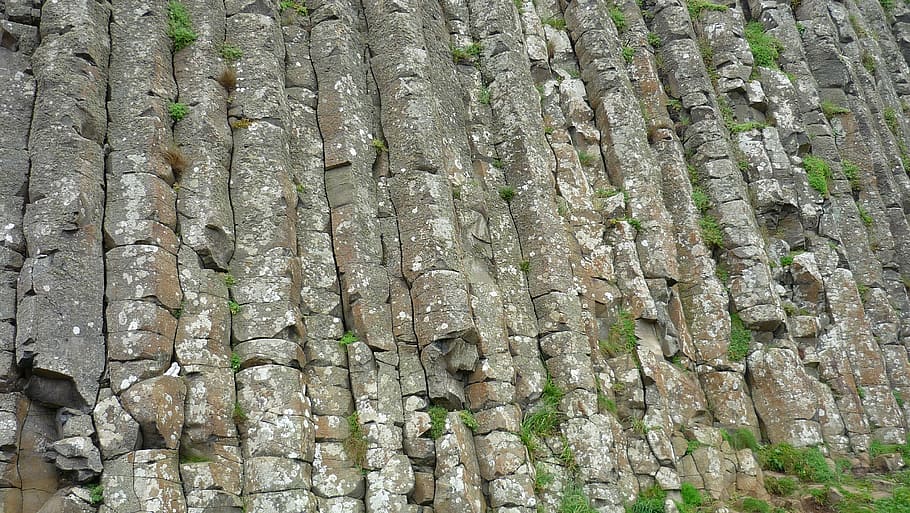 basalt, causeway, columns, northern, ireland, antrim, hexagonal, volcanic, stone, rock