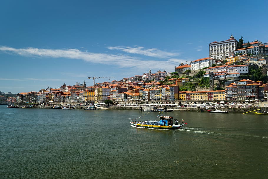 Portugal, Europe, Historic, City, porto, historic city, boat, sky, ribeira, river douro