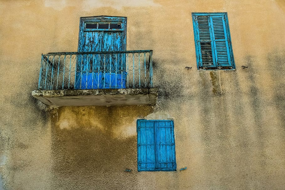 closed, windows close-up photo, house, architecture, traditional, old, building, facade, windows, door