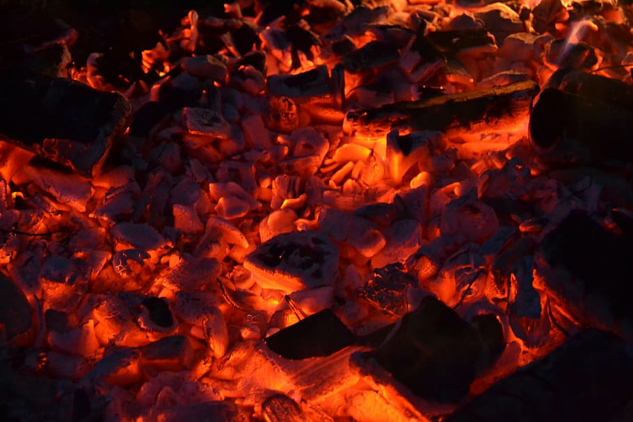 fire, embers, background, burn, hot, campfire, glowing, barbecue, burning, heat - temperature