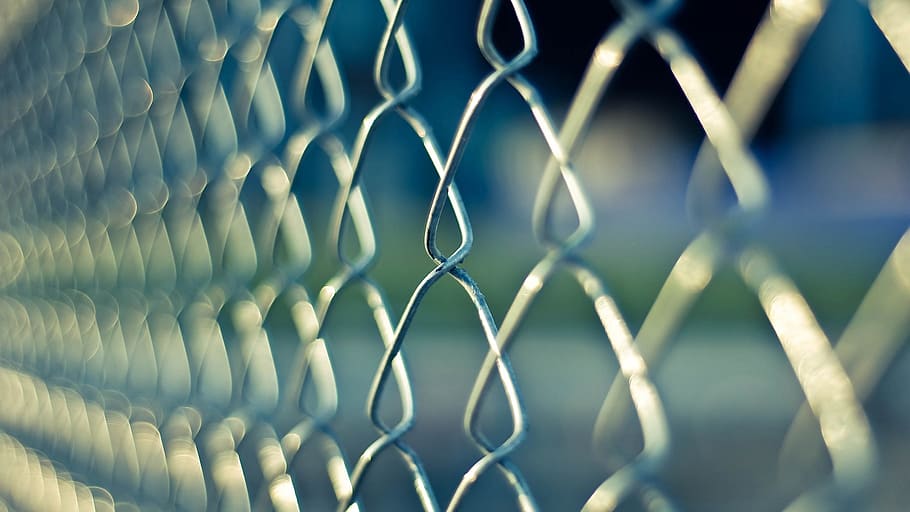 chain, link, fence, focus, photography, chainlink, metal, wire, protection, security