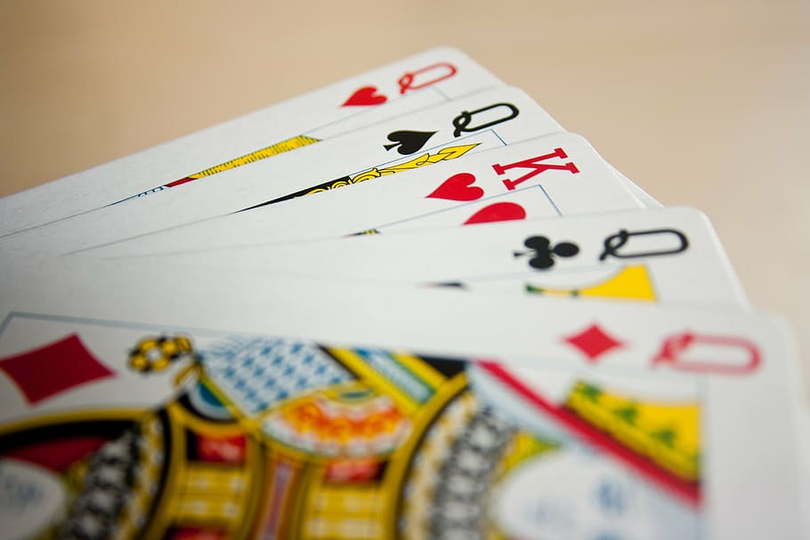 再生, カード, テーブル, カードデッキ, キングス, クイーンズ, カジノ, ポーカー, ギャンブル, 運