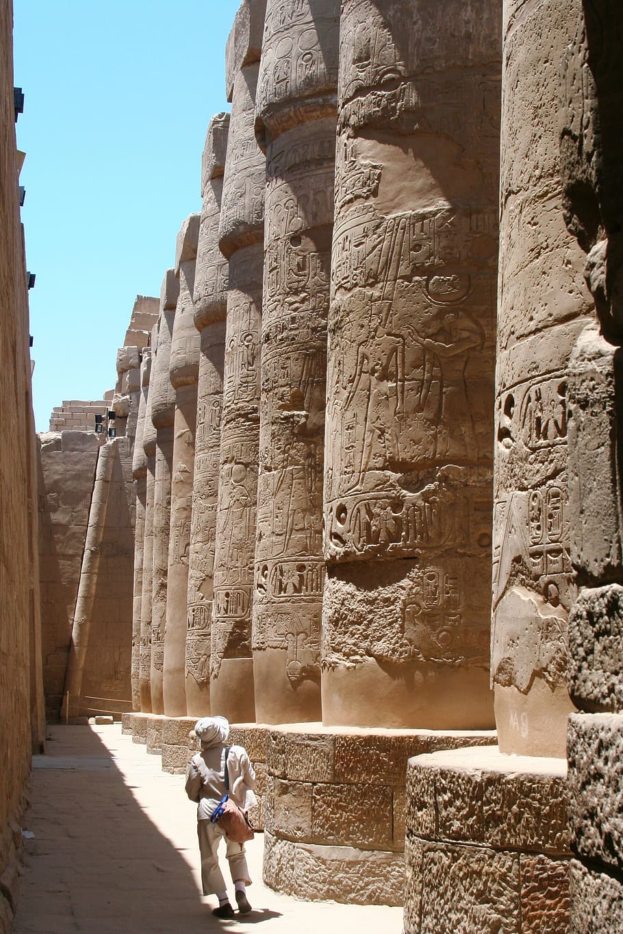 Egipto, Luxor, Templo de Karnak, Jeroglífico, Antigua, Civilización, Nilo, Cielo azul, Megalítico, Antomasako