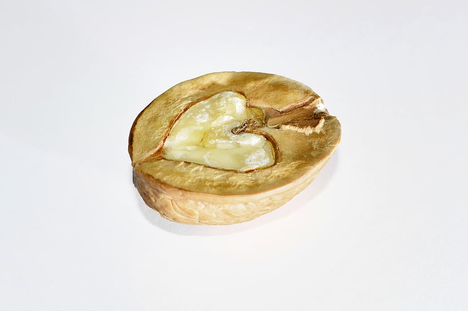 nut, walnut, nuts, fruit bowl, brown, food, shell, close, heart, heart shape