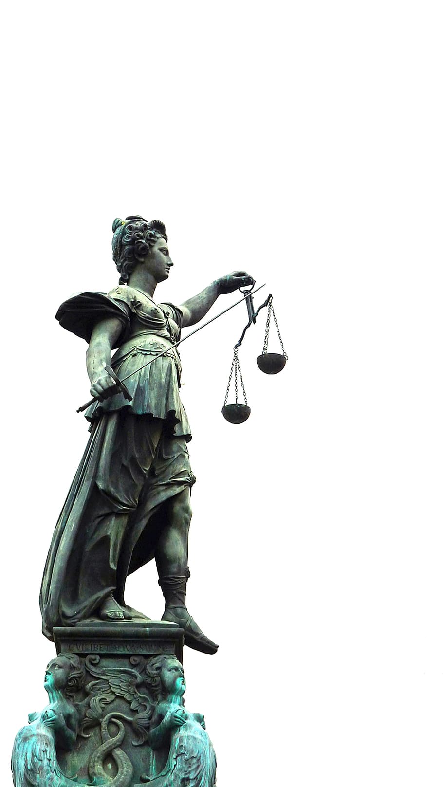 man, holding, scale statue, clear, sky, Justitia, Right, Justice, Case, Case Law, justice