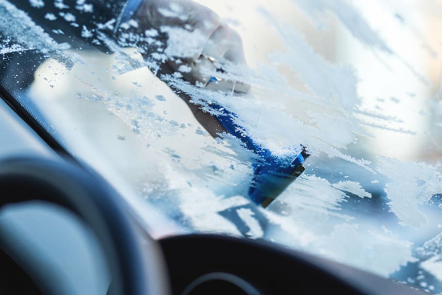 untitled, abstract, snow, winter, car, transportation, windshield, blue, reflection, driving
