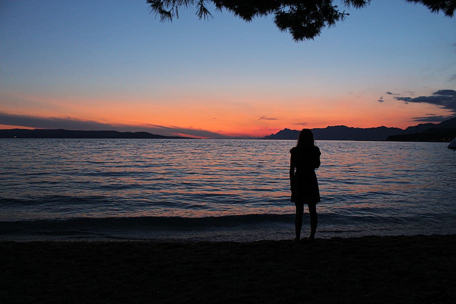 croatia, sunset, ocean, nature, person, colors, sun, vote, travel, coast