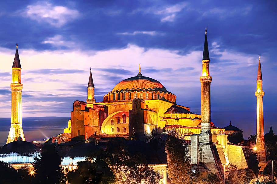 arquitetura, cidade, paisagem urbana, mesquita, noite, paisagem noturna, longa exposição, istambul, turquia, construção