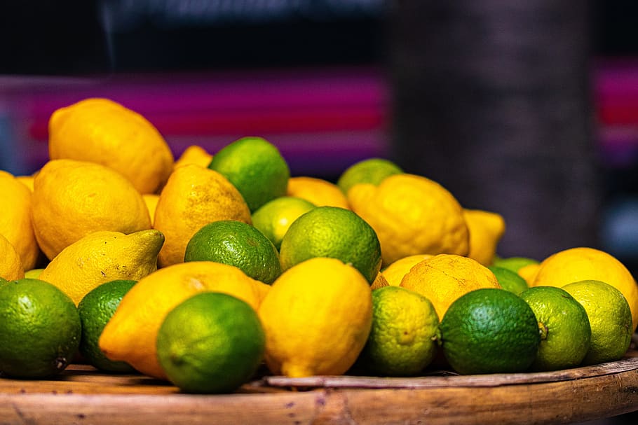 limón, lima, fruta, cítricos, agrio, verde, amarillo, saludable, alimentos, Comida y bebida