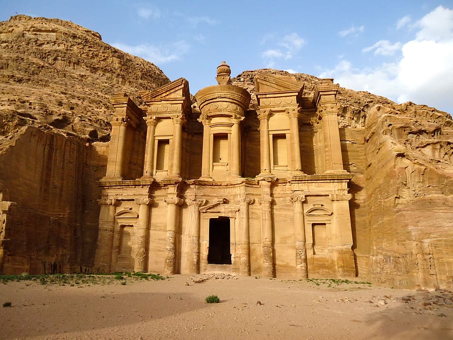 petra, jordan, petra, jordan, middle east, architecture, history, the past, built structure, sky, travel destinations