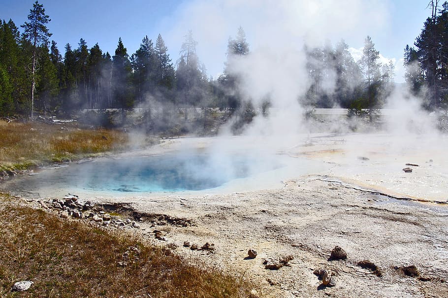 yellowstone national park, wyoming, usa, landscape, scenery, tourist attraction, erosion, geyser, nature, volcanic