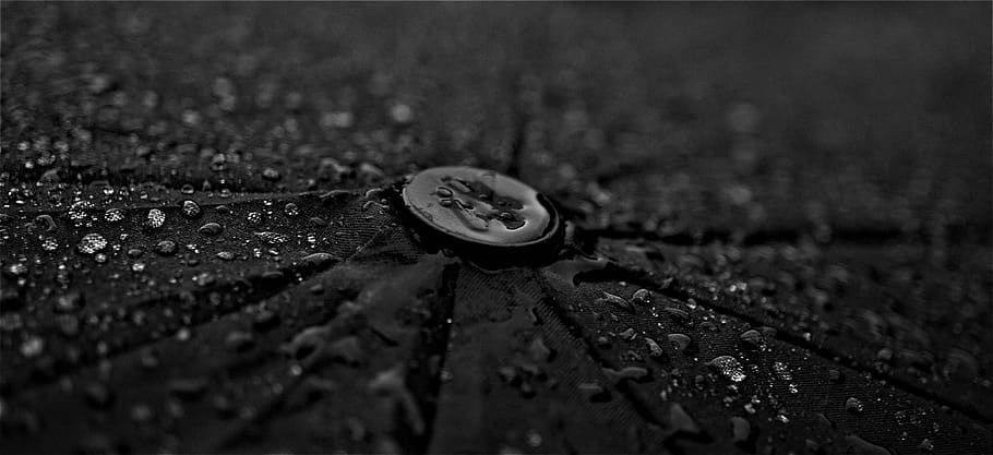 umbrella, rainy weather, background, drop of water, wet, black, dark, autumn, december, gloomy