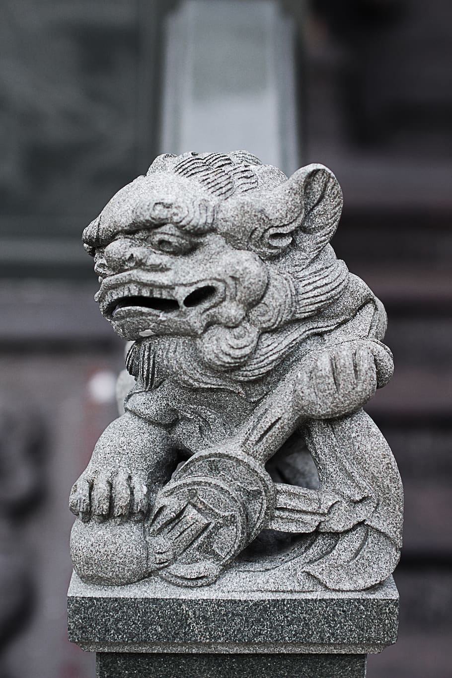 religion, carving, stone lion, buddhism, taiwan, art and craft, sculpture, statue, representation, creativity
