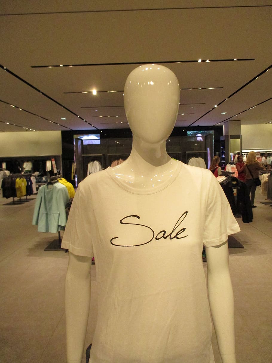 mannequin, trade, garment, shirt, t-shirts, shirts, white, t-shirt, clothing, doll