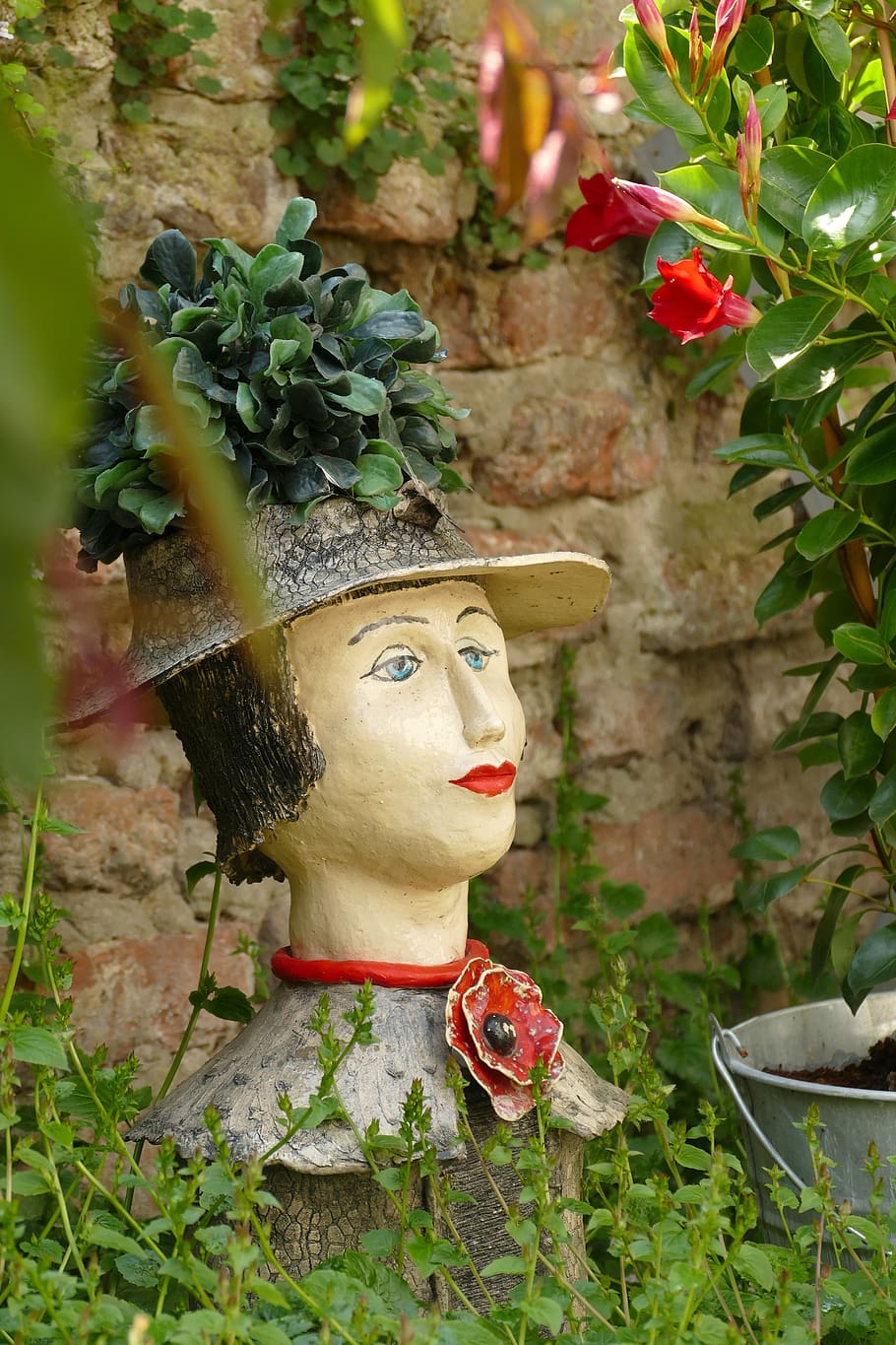 head, ceramics, flower, garden, manual labor, crafts, decoration, glaze, plant, nature