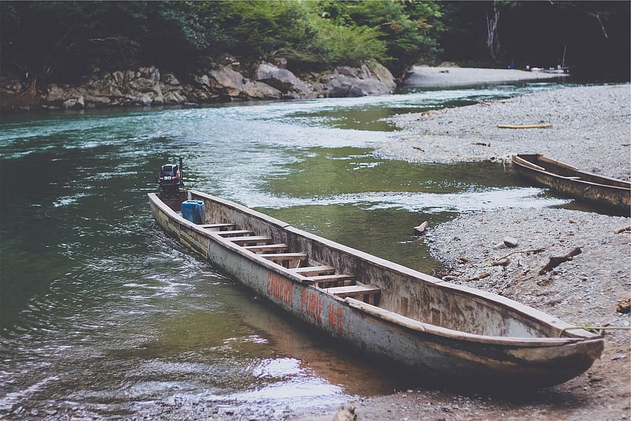 boats, river, water, mud, nautical vessel, transportation, mode of transportation, day, nature, tree