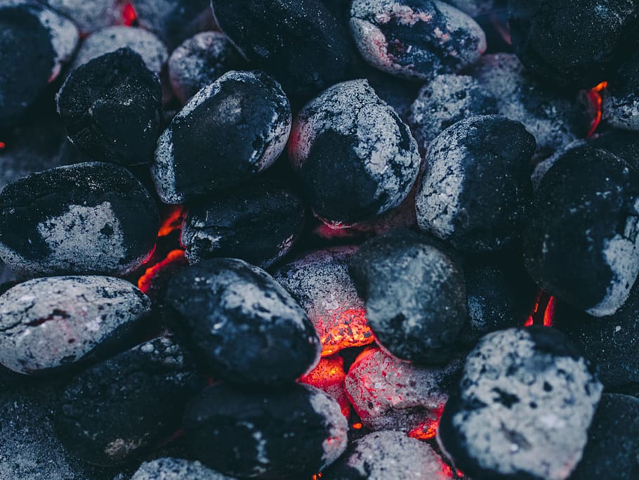 burning charcoal, coal, cookout, barbecue, grill, fire, summer, grilling, food, hot