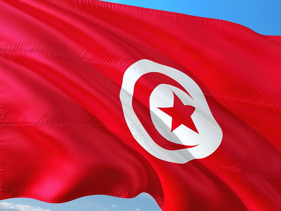 internasional, bendera, tunis, tunisia, merah, patriotisme, warna putih, tidak ada orang, simbol, close-up