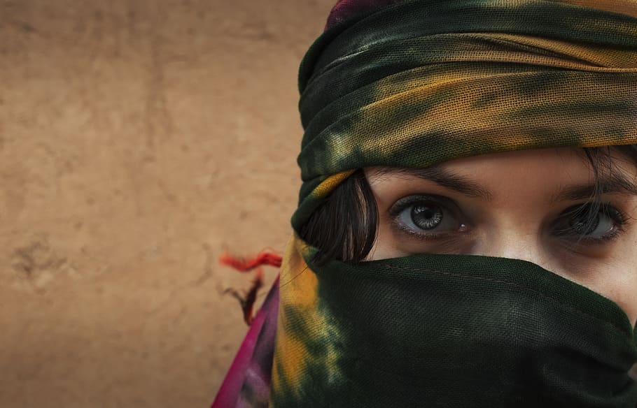 women, arabic, young, beautiful, veil, portrait, eyes, scarf, face, beauty