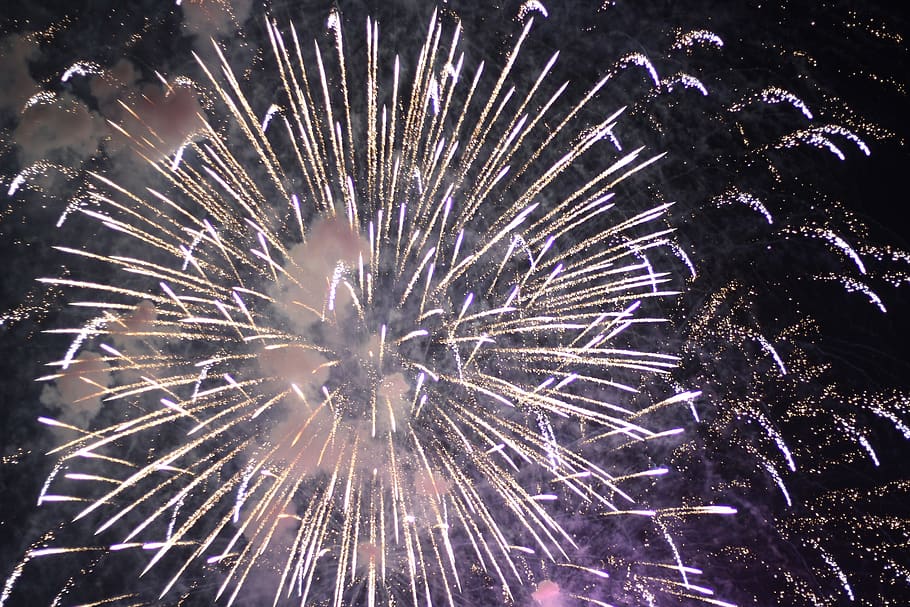 año nuevo, fuegos artificiales, año, fiesta, celebración, 2020, luz, brillante, festival, medianoche