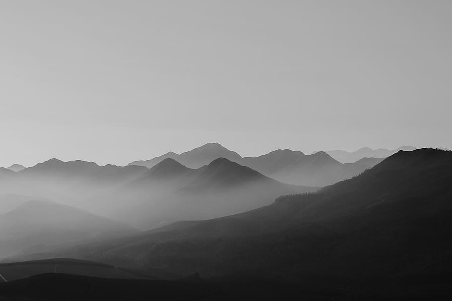 landscape photo, mountains, fog, mountain, highland, cloud, sky, summit, ridge, landscape
