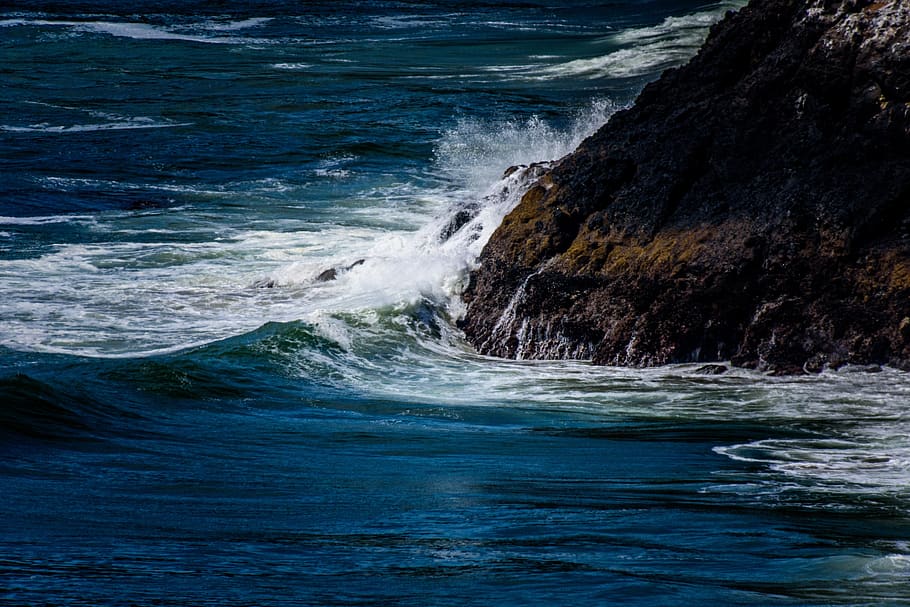 nature, coast, islands, rocks, water, ocean, sea, waves, splash, ripples