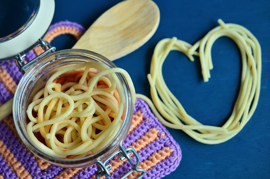 clip, jar, Spaghetti, Pasta, Noodles, Eat, Lunch, food, italian, cook