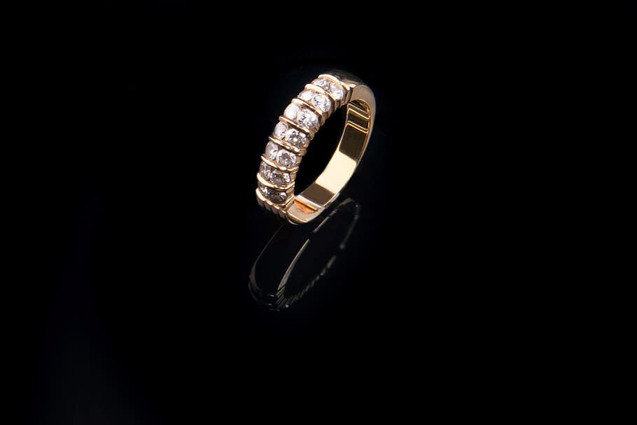 silver-colored, clear, gemstone, encrusted, ring, jewellery, diamond jewelry, diamonds, marriage, wedding