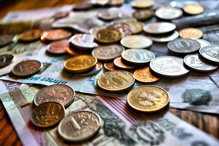 ルーブル, コイン, ロシア, お金, 手形, 金融, 富, 通貨, 貯蓄, 紙幣