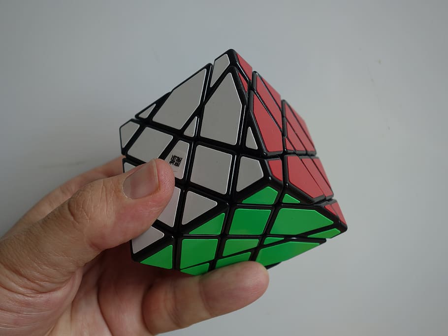 Cubo Mágico, Cubo, Mapas, Mão, Quebra-cabeça, Brinquedos, denksport, colorido, difícil, paciência