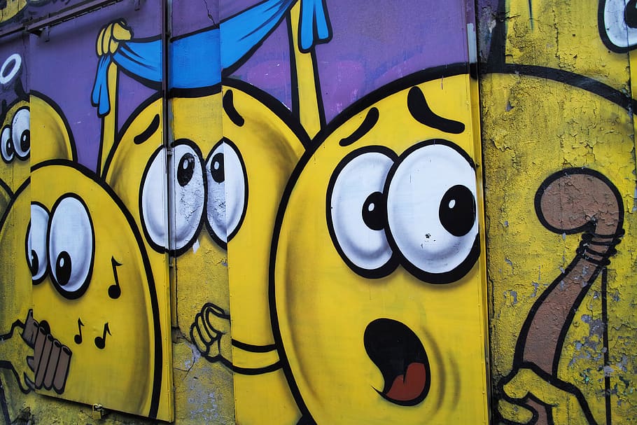 Funny Graffiti Istanbul Street Turkey Yellow Face Horror Fear Artist Pxfuel