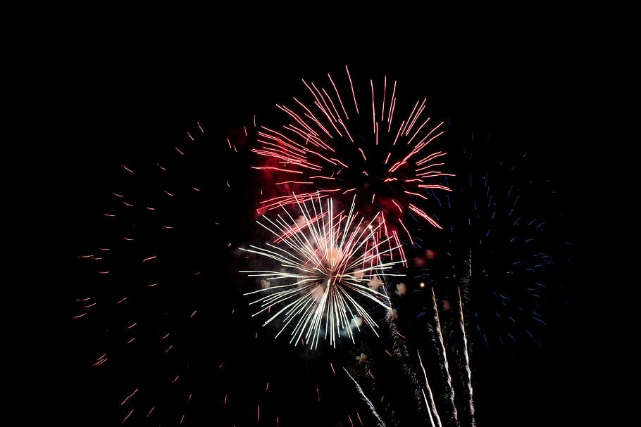 fireworks, firework, pyrotechnics, celebrate, explosion, night, firework display, celebration, exploding, low angle view
