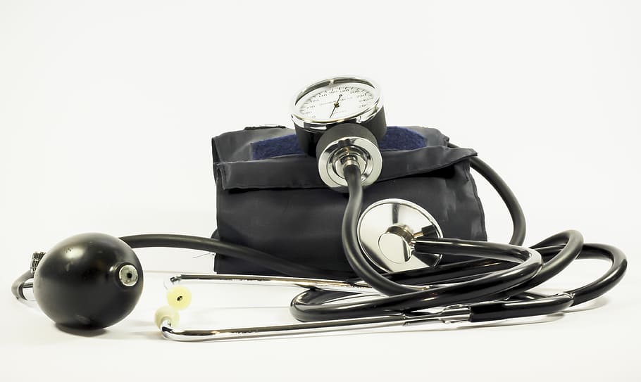 hitam, tekanan darah, monitor, pengukur tekanan, medis, tes, pengukur, peralatan, alat medis, pulsa