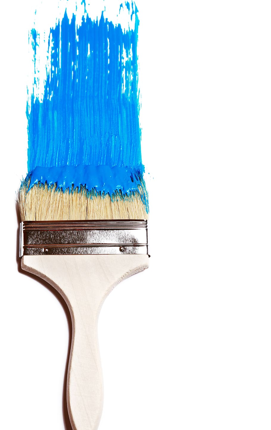 azul, pintura, blanco, pared, creativo, creatividad, pintado, artístico, color, pincel