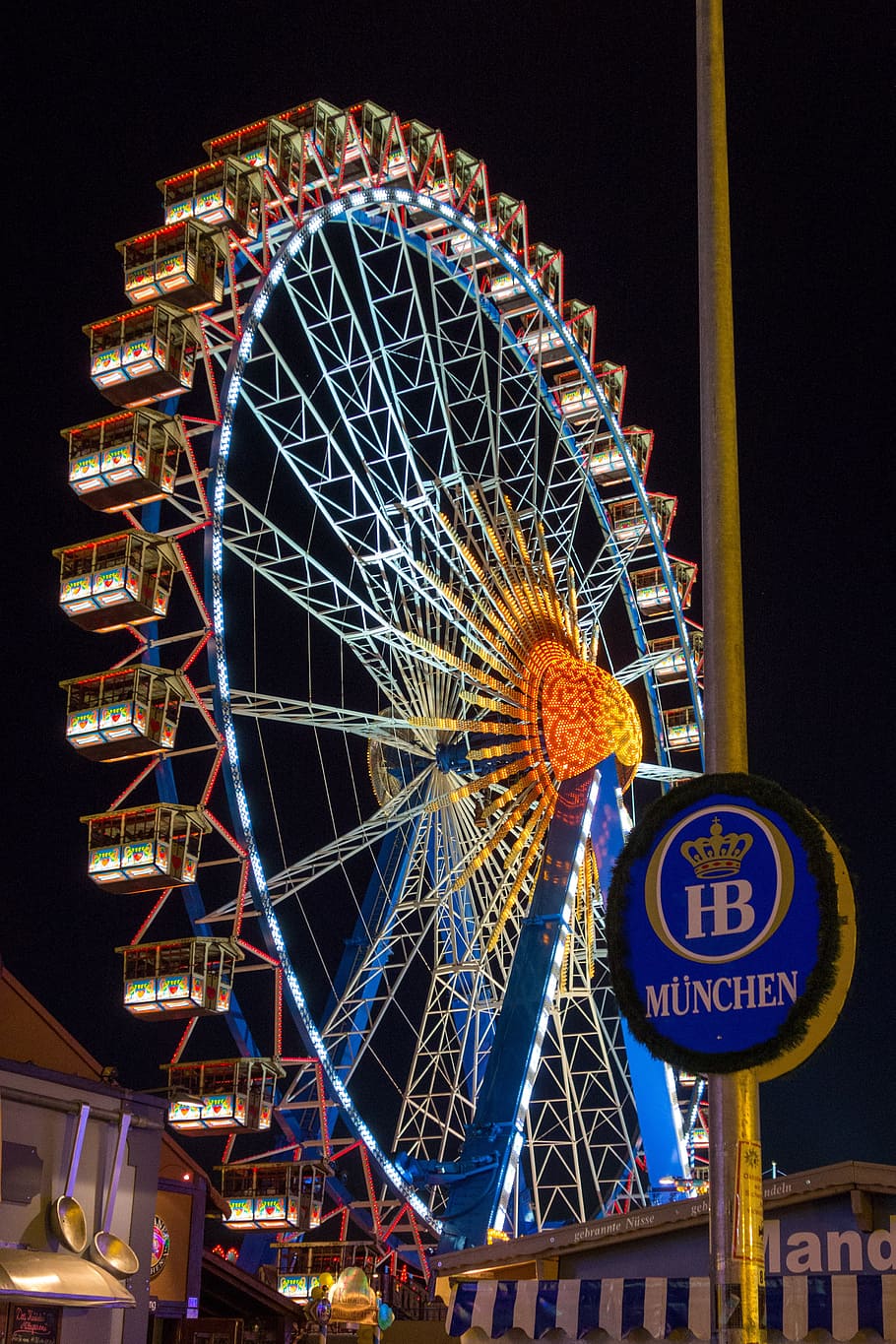 Oktoberfest, Ferris Wheel, september, naik, festival rakyat, bavaria, munich, carnies, pasar malam, romantis