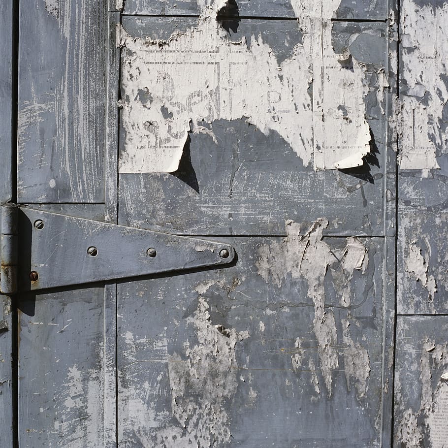 gray wooden door, door, old, scrape, entrance, antique, wood, house, wooden, vintage