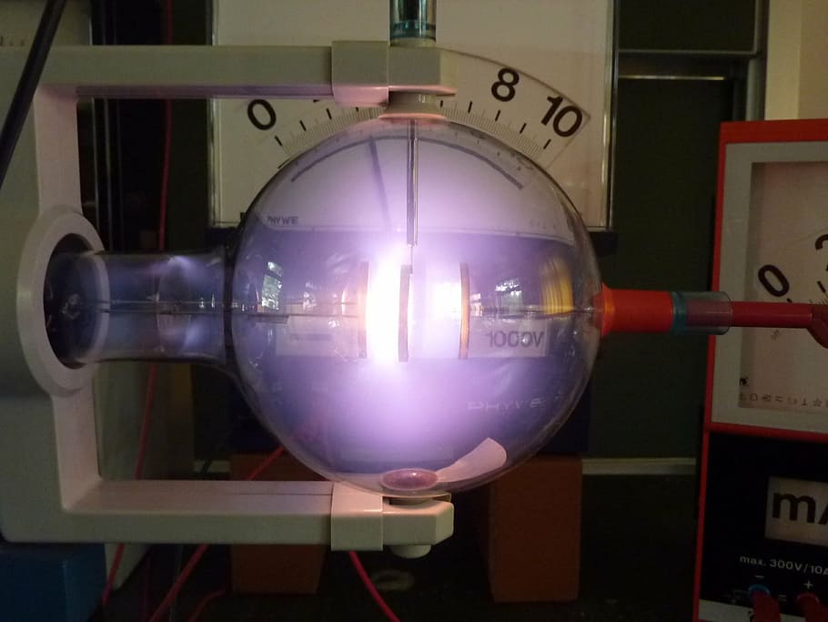 foto, claro, esfera de vidro, física, luz, triodo, hélio, física quântica, franck-hertz, dentro de casa