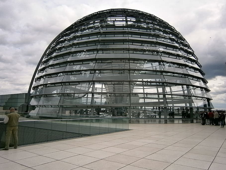 cúpula, berlín, capital, edificio, política, reichstag, gobierno, cúpula de cristal, cielo, vista