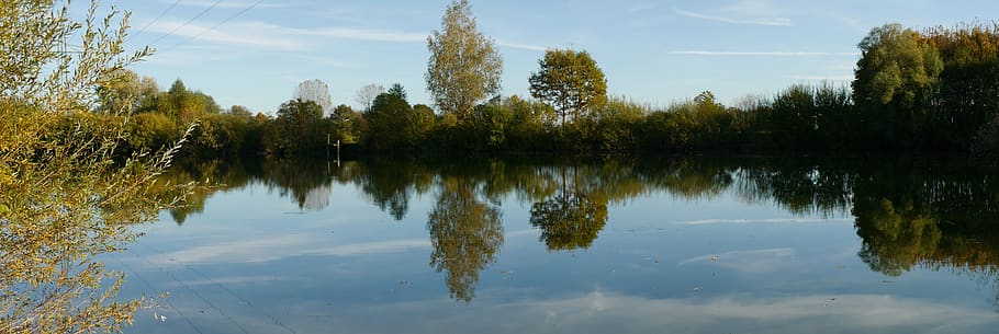 panorama, landscape, autumn, water, reflection, tree, lake, plant, tranquility, tranquil scene