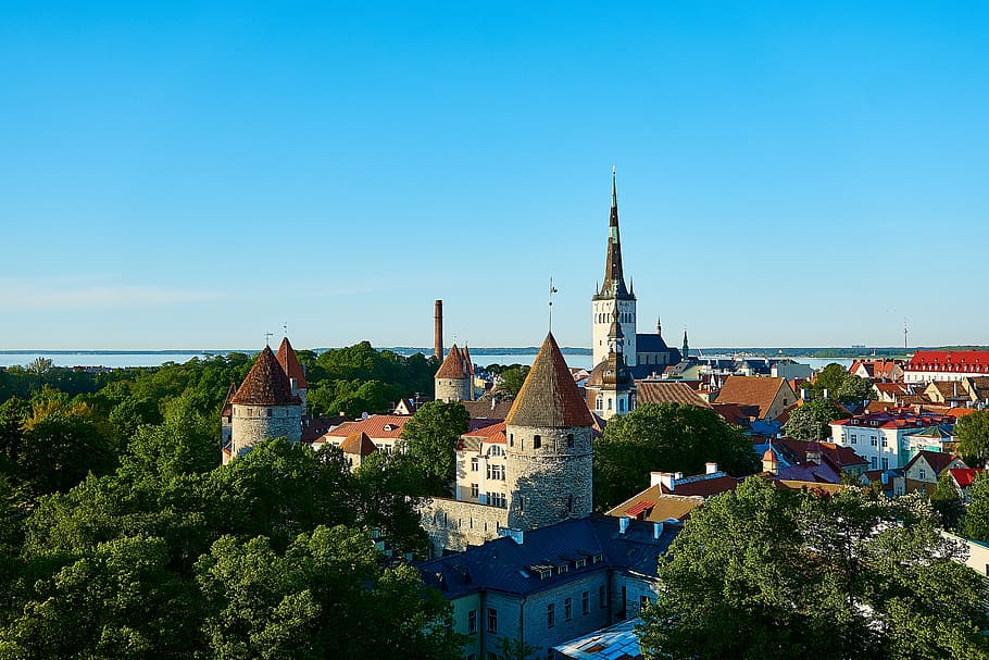 estonia, tallinn, abad pertengahan, historis, negara baltik, reval, tembok kota, kota tua, bangunan, kota tua bersejarah