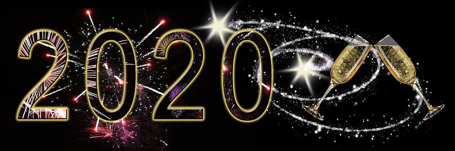 malam tahun baru, hari tahun baru, 2020, pergantian tahun, merayakan, festival, minum, berbatasan, keberuntungan, sampanye