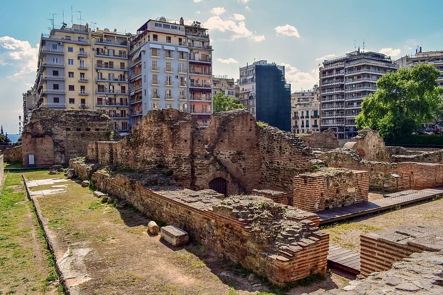 grécia, thessaloniki, palácio galerius, romano, arquitetura, monumento, ruínas, histórico, antiga, história