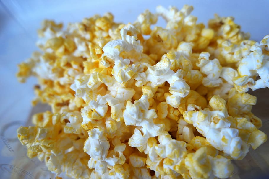 popcorn, topping keju, makanan ringan, rongsokan, film, bioskop, hiburan, makanan, makanan dan minuman, close-up