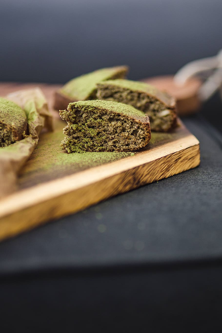 cake, gluten, homemade, wooden, baking, pastry, hygge, board, matcha, Delicious