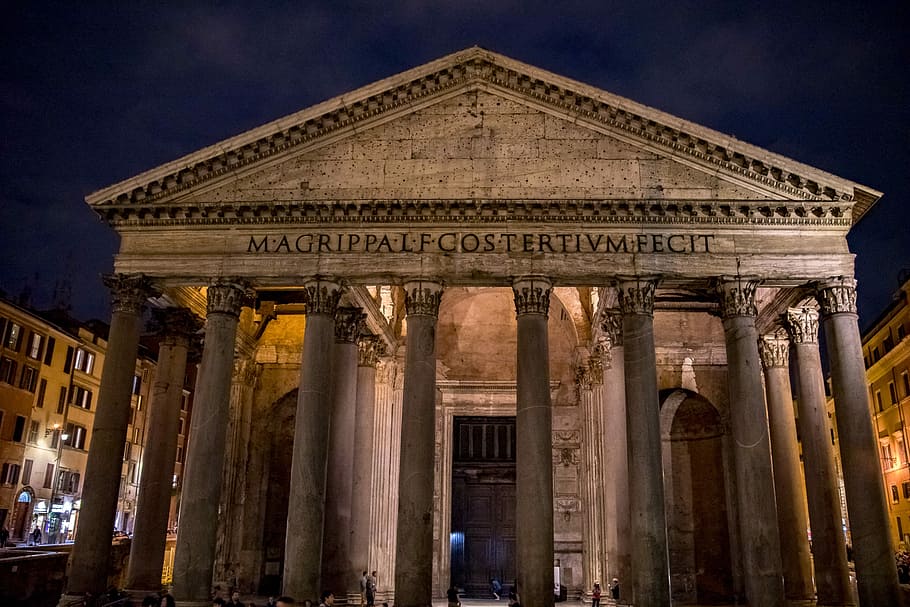 magrippal costerfivmfecit structure, pantheon, rome, italy, architecture, building, monument, historic, tourism, stone