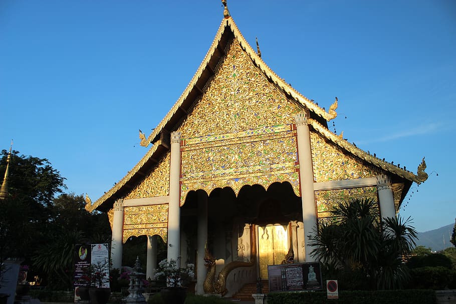 帕辛 temple, chiang mai, thailand, built structure, architecture, sky, religion, building exterior, place of worship, belief